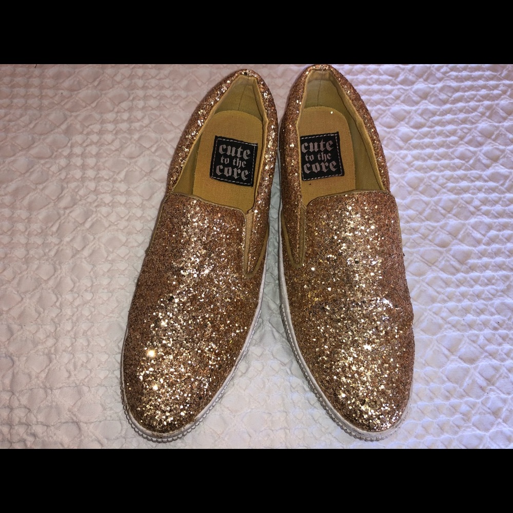 Sparkly Slip On Shoes